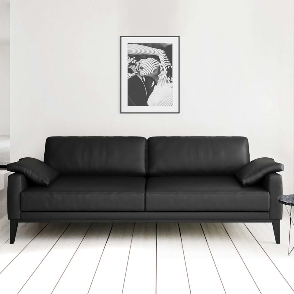 Mesonica 3-Sitzer-Sofa aus Naturleder Schattengrau - -