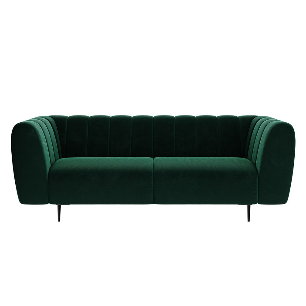 Mesonica 3-Sitzer-Sofa, Dunkelgrün - Stoff