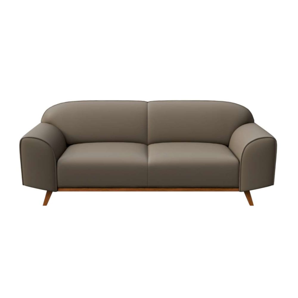 Canapé 2 places en cuir naturel brun cèdre