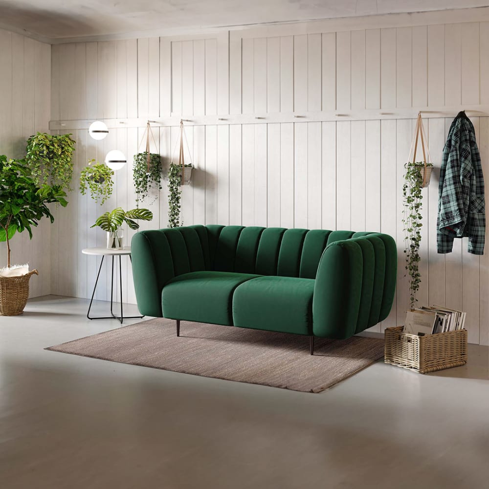 Mesonica 2-Sitzer-Sofa, Dunkelgrün - Stoff