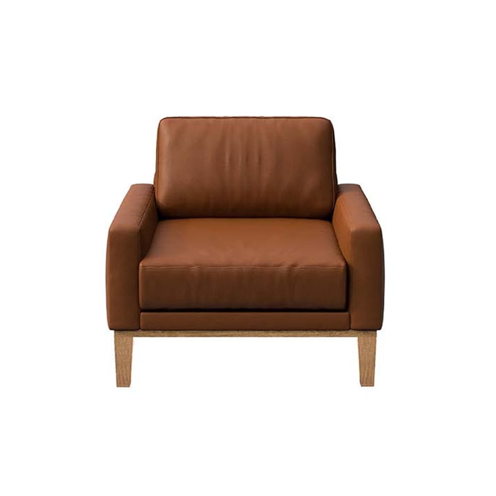 Fauteuil en cuir naturel