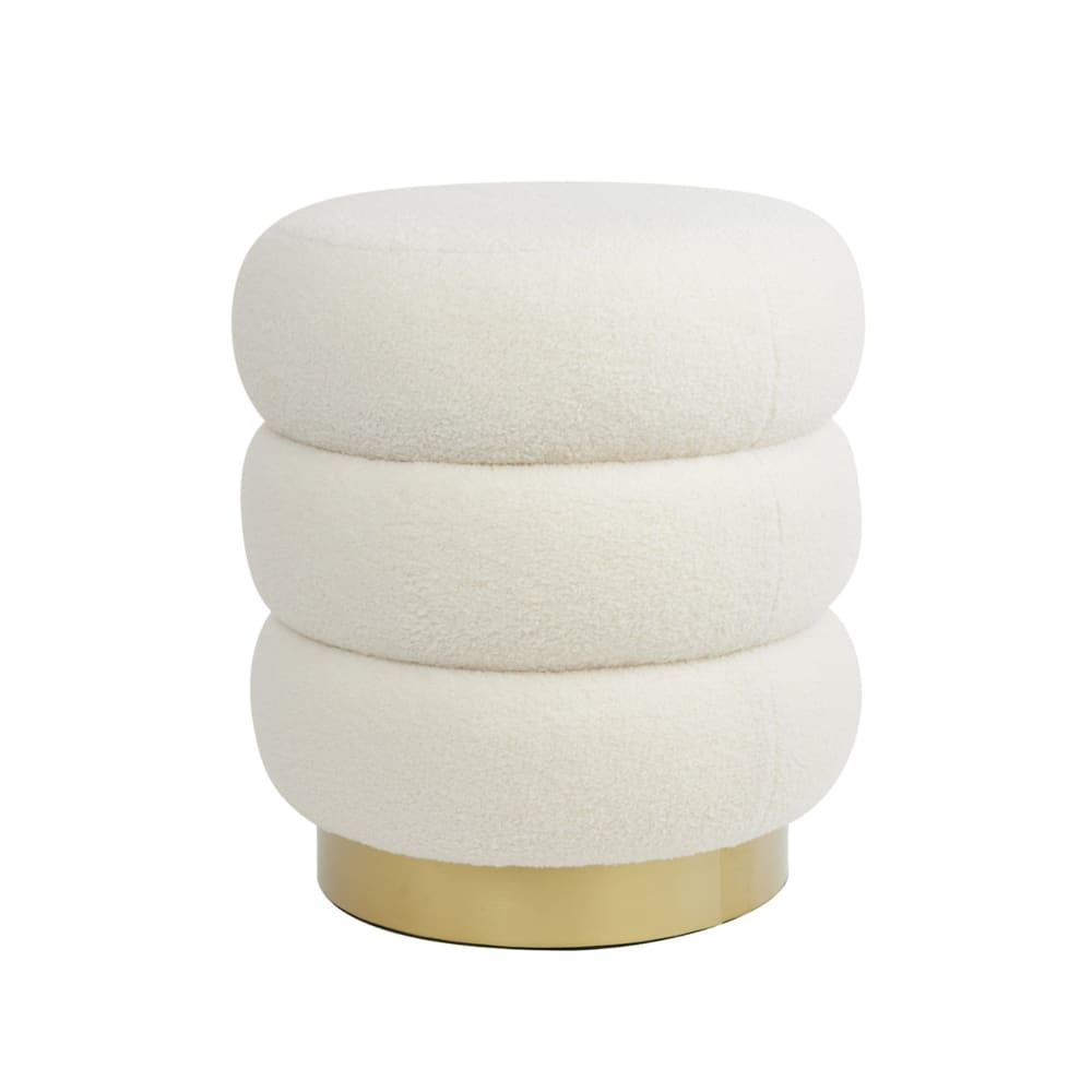 Pouf blanc bouclé ø40cm Pouf blanc bouclé ø40cm