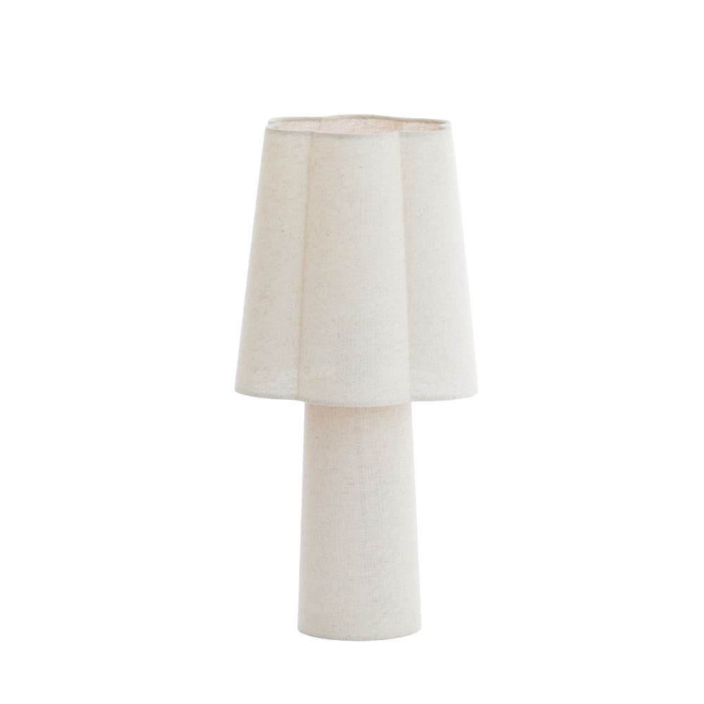 Light & Living Tischleuchte aus Textil, leinen, Ø25cm style modern Weiß Stoff