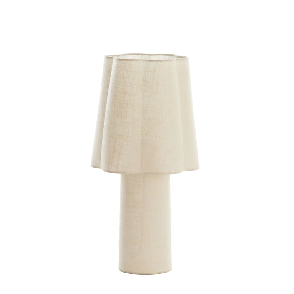 Light & Living Tischleuchte aus Textil, natürlich, Ø25cm style modern Braun Stoff
