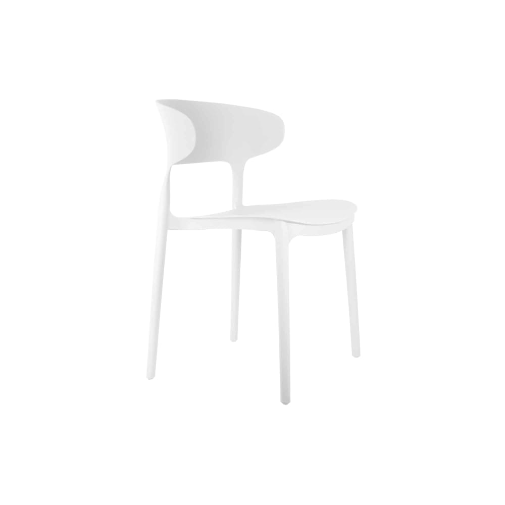 Leitmotiv Sitzmöbel aus Polypropylen - PP, weiß, 50x40.5x75cm style modern - Pvc - Polyvinlychlorid