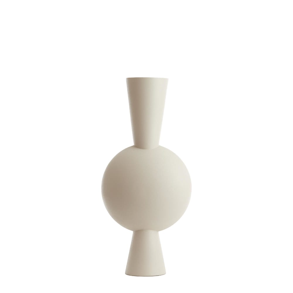 Light & Living Vase aus Metall, weiß, 37.5x22x81cm style modern - Metall