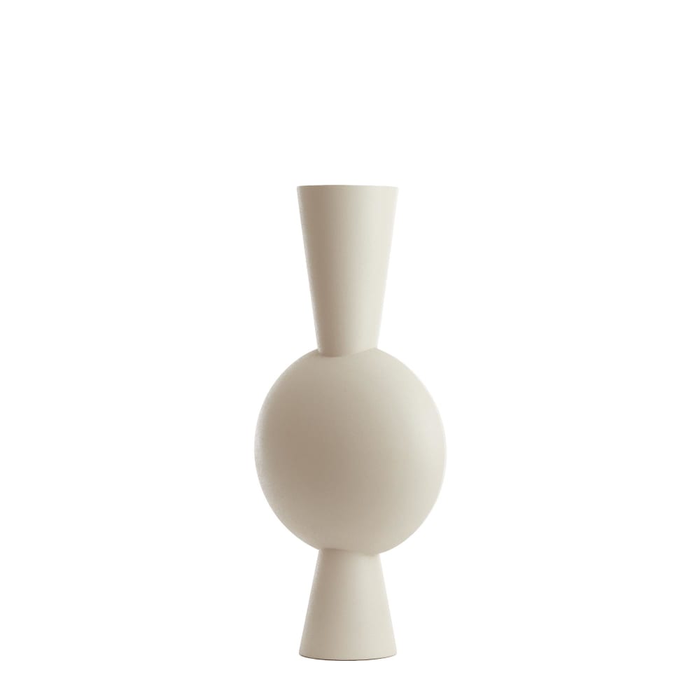 Vase aus Metall, weiß, 37.5x22x81cm - Maisons Du Monde