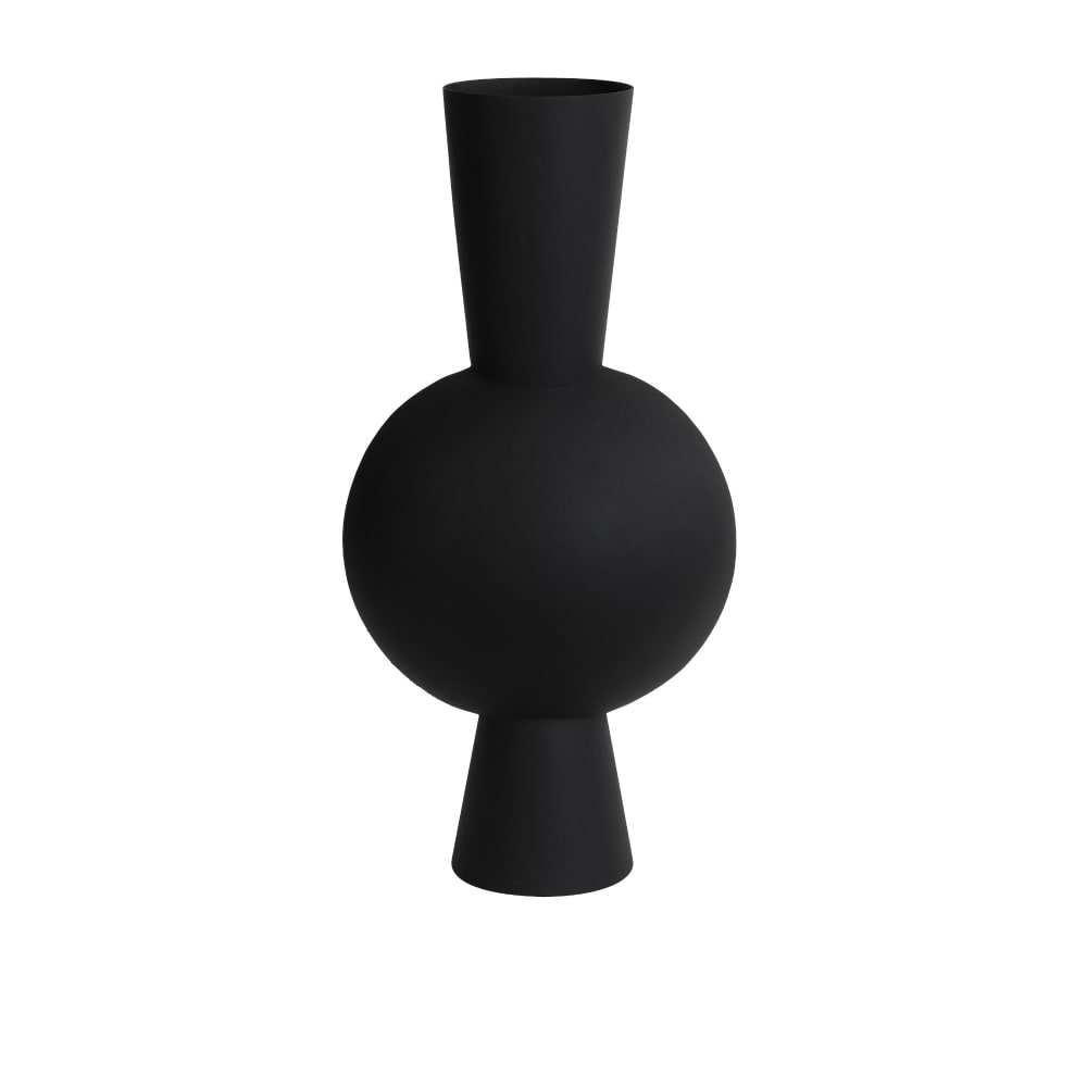 Light & Living Vase aus Metall, schwarz, 31x20x60cm style modern - Metall