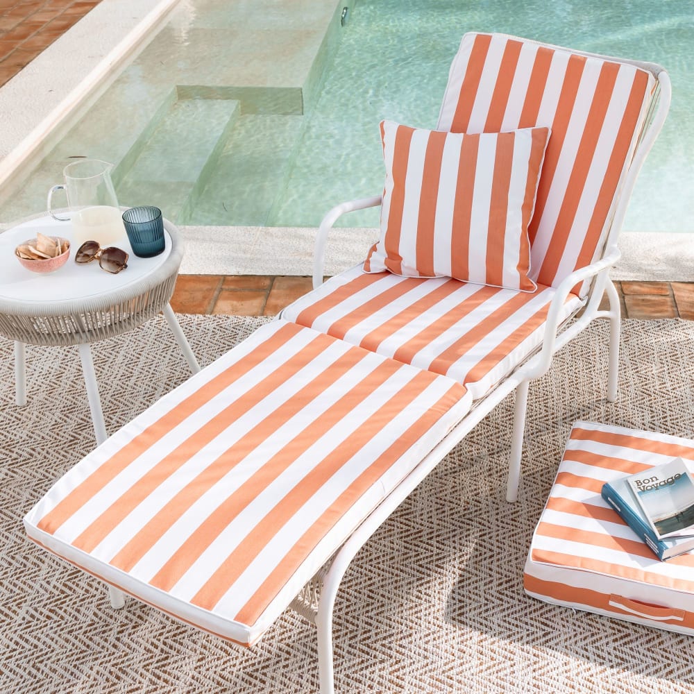 Matelas de sol en polyester orange terracotta 60x190cm