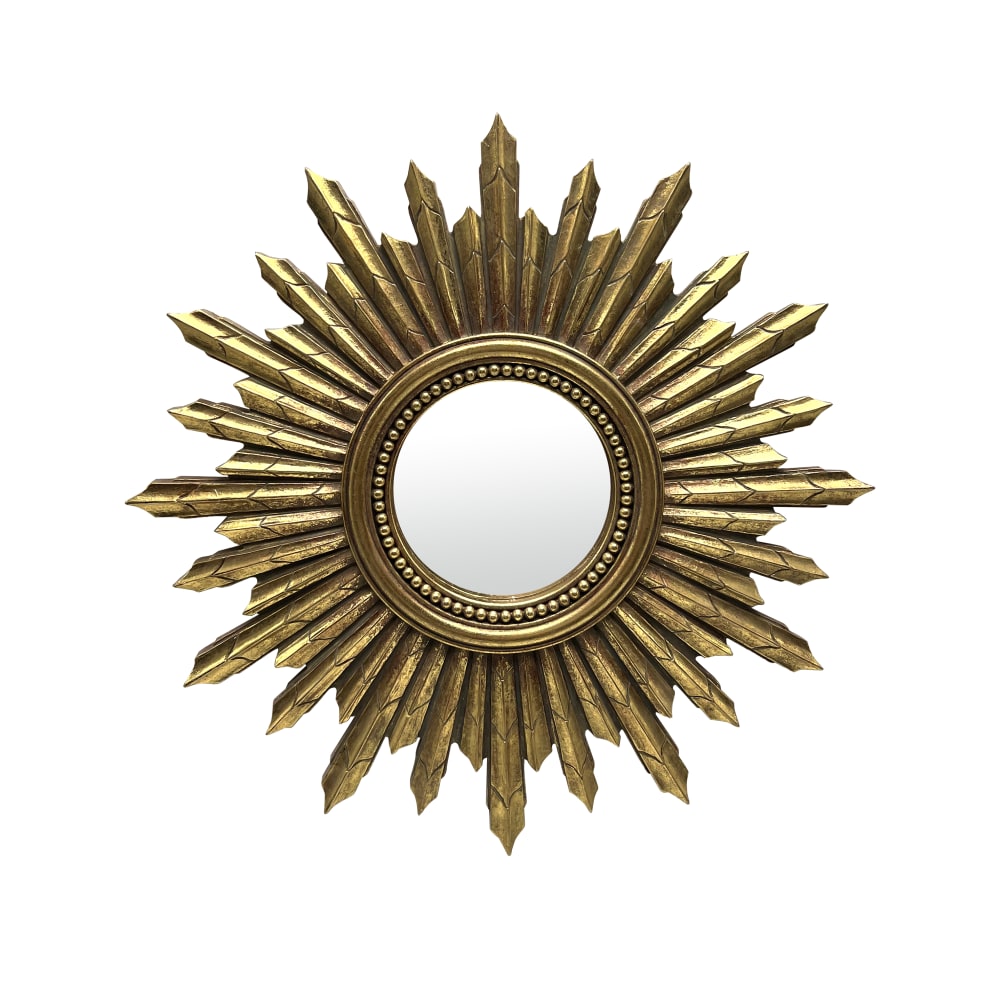 Miroir soleil doré 30cm