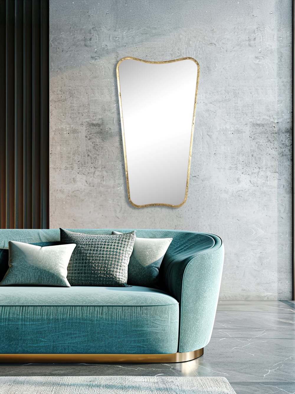 Miroir design métal doré 50x90cm - Maisons du Monde