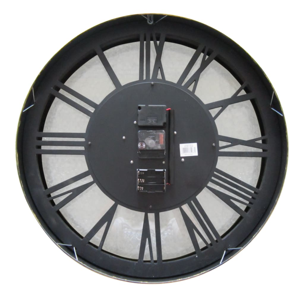 Horloge mécanismes sans fond noir et doré 54cm