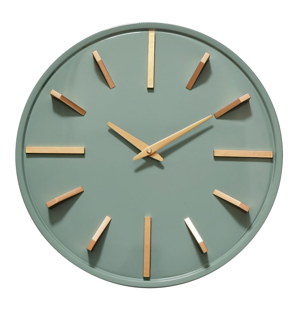 Horloge métal sauge