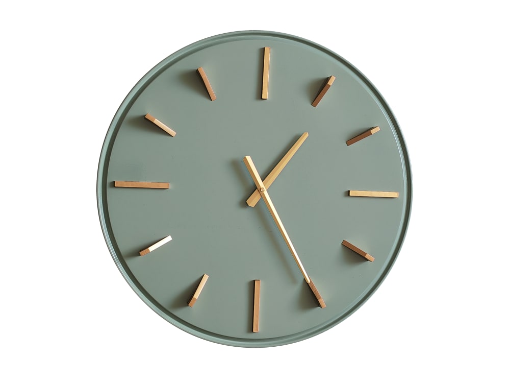 Horloge métal sauge