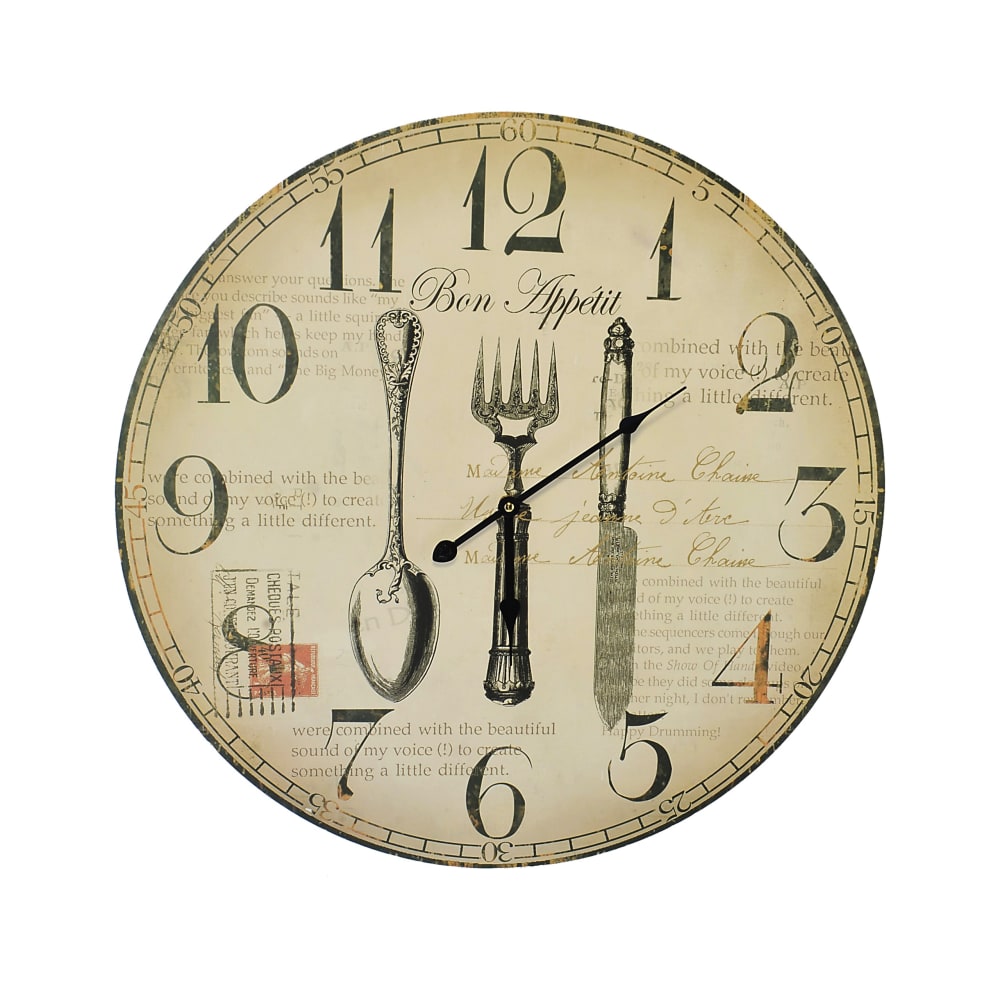 Horloge couverts 58cm blanc