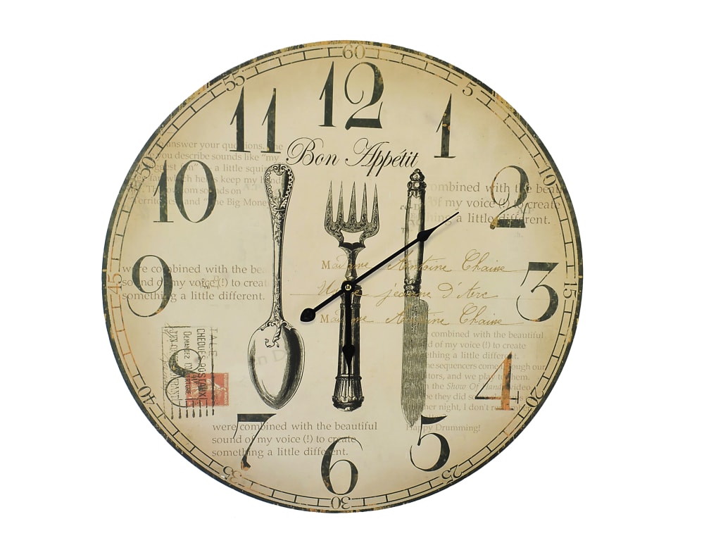 Horloge couverts crème 58cm