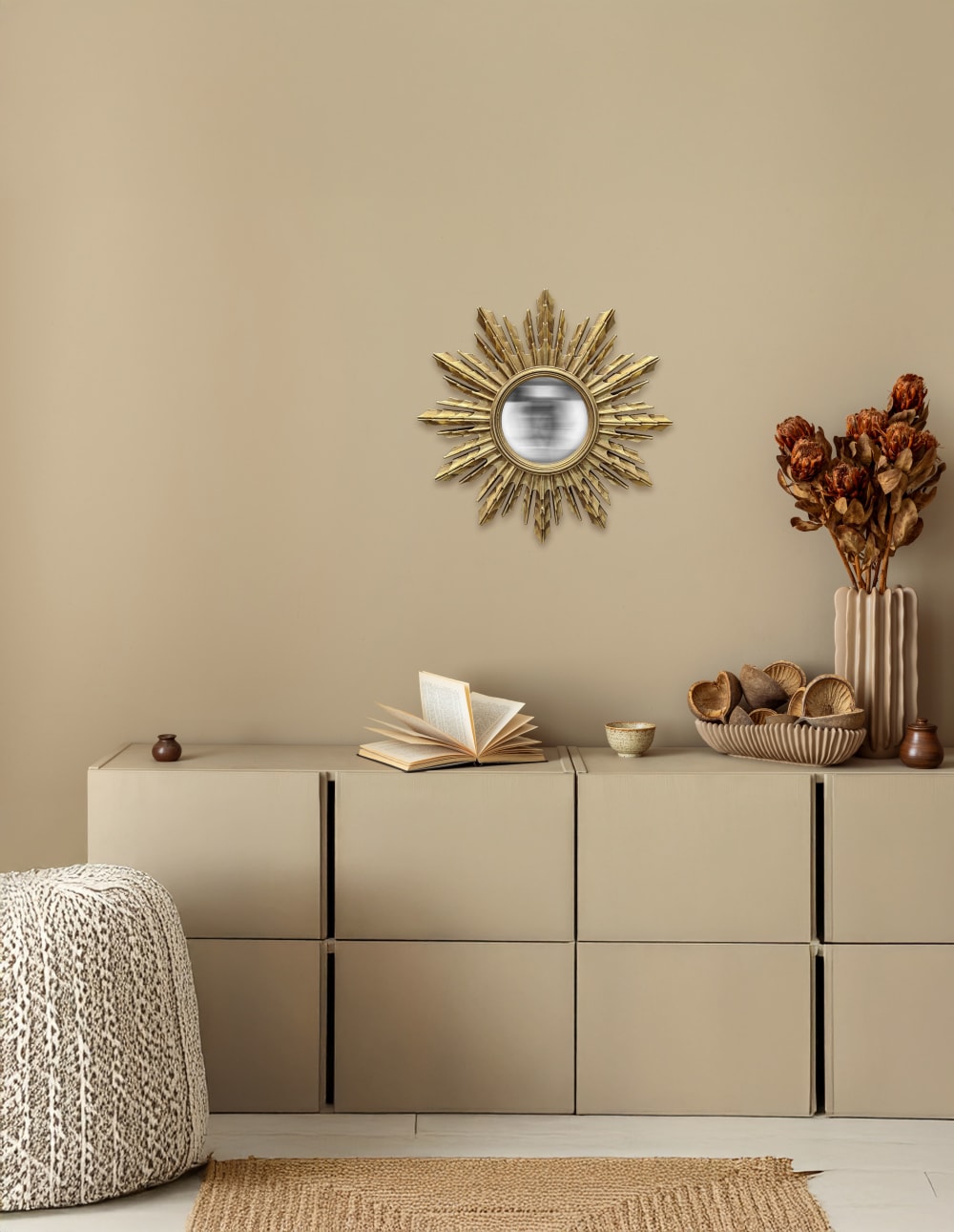 Miroir soleil convexe doré 31.3cm - Maisons du Monde