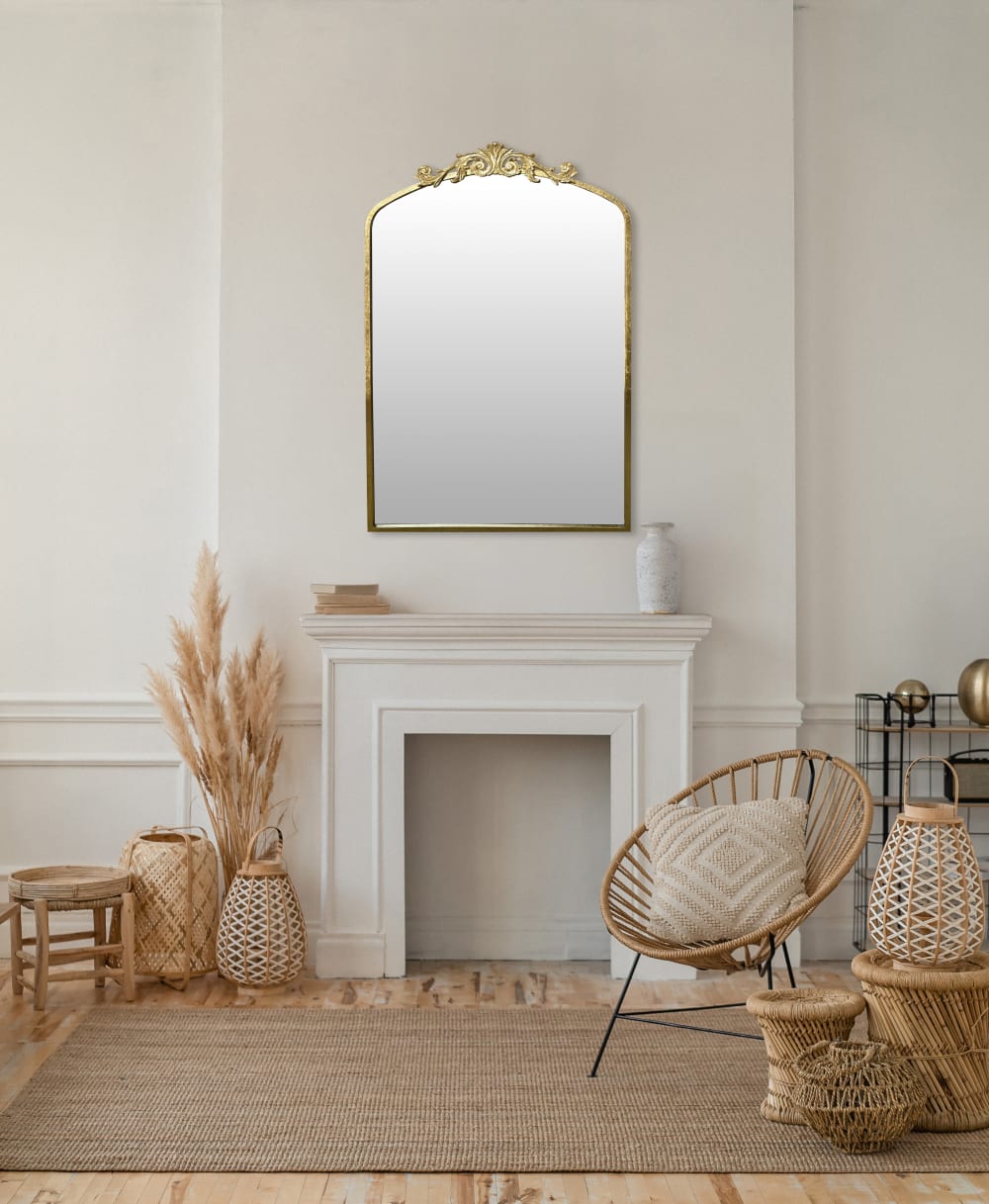 Miroir fronton métal doré 60.5x93cm - Maisons du Monde