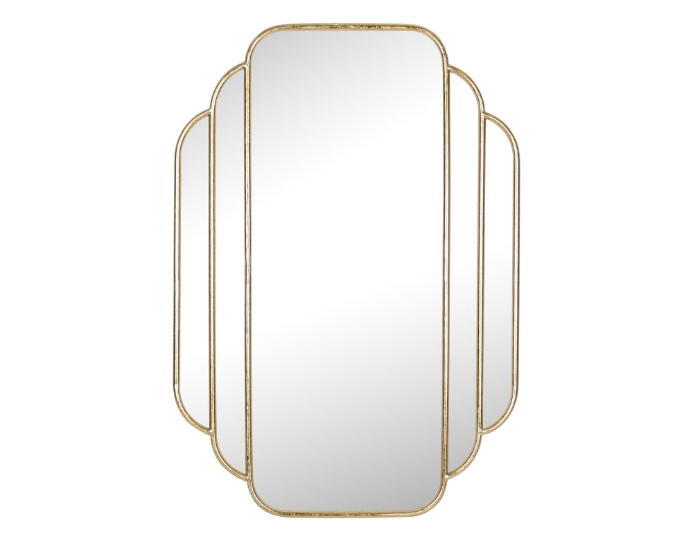 Miroir métal doré art déco 60x85cm