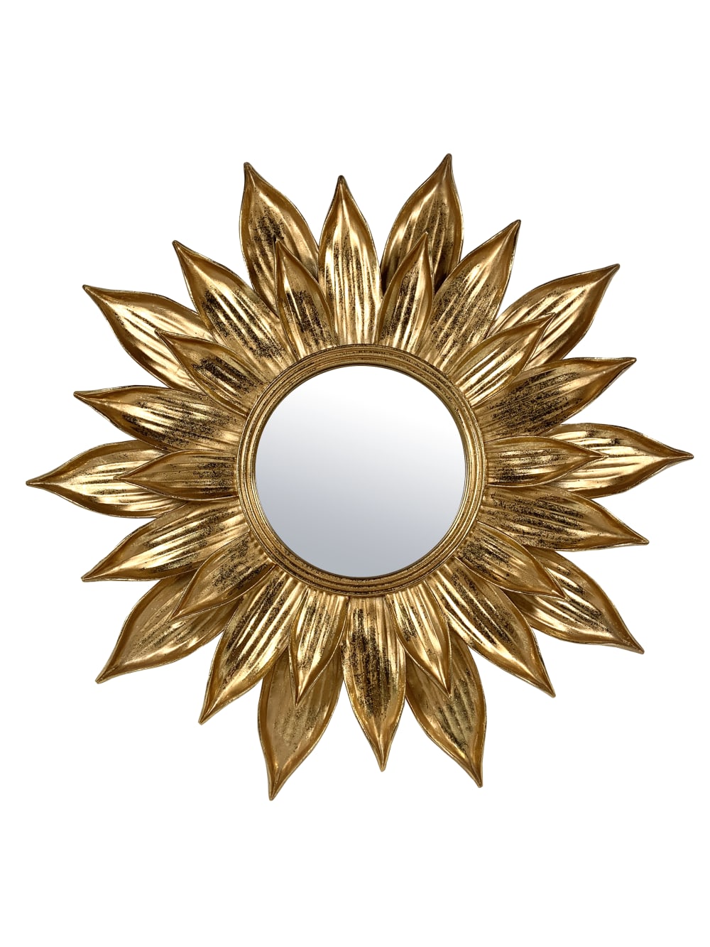 Miroir fleur 47cm dore