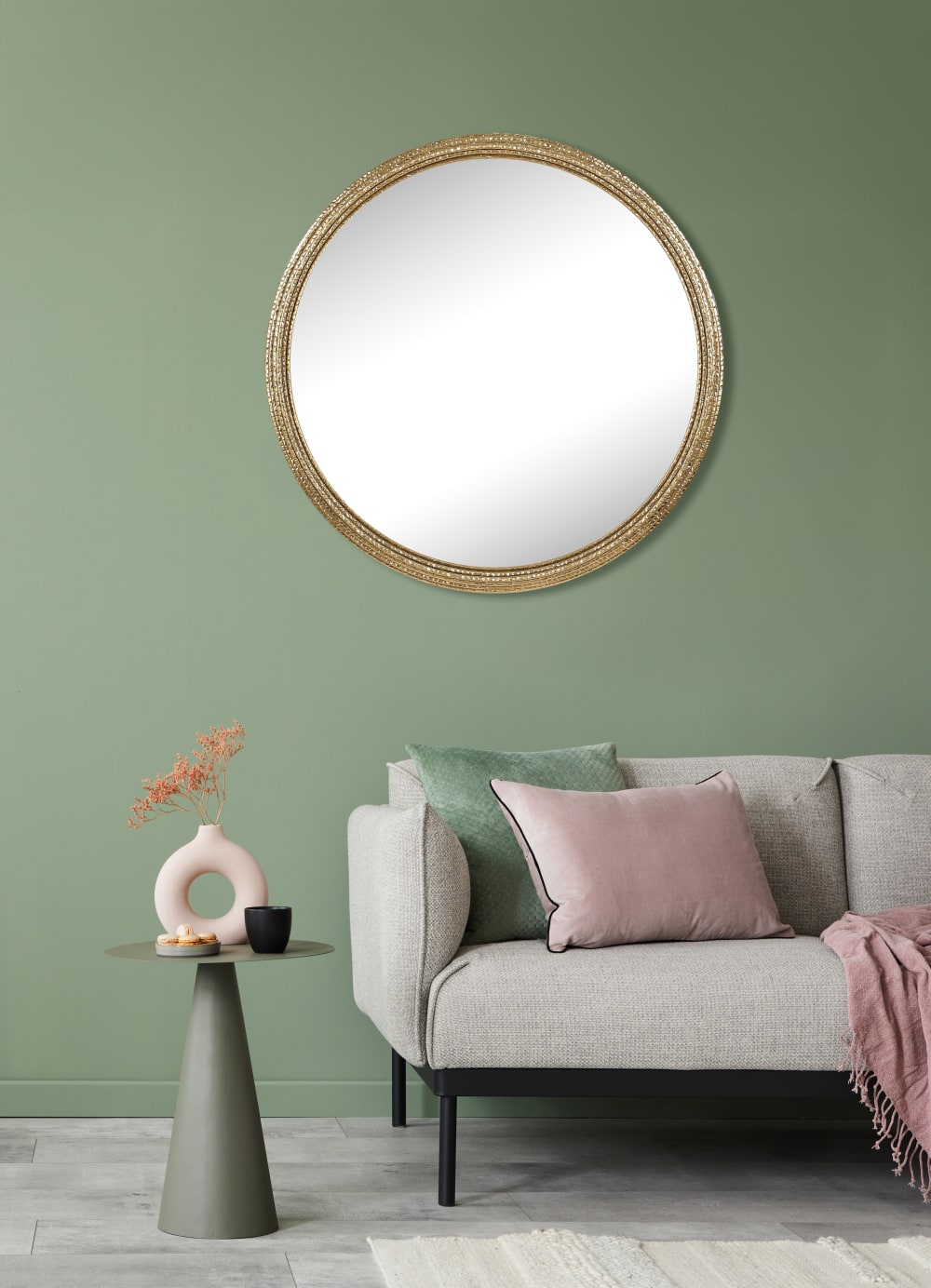 Miroir métal doré diam 80cm - Maisons du Monde
