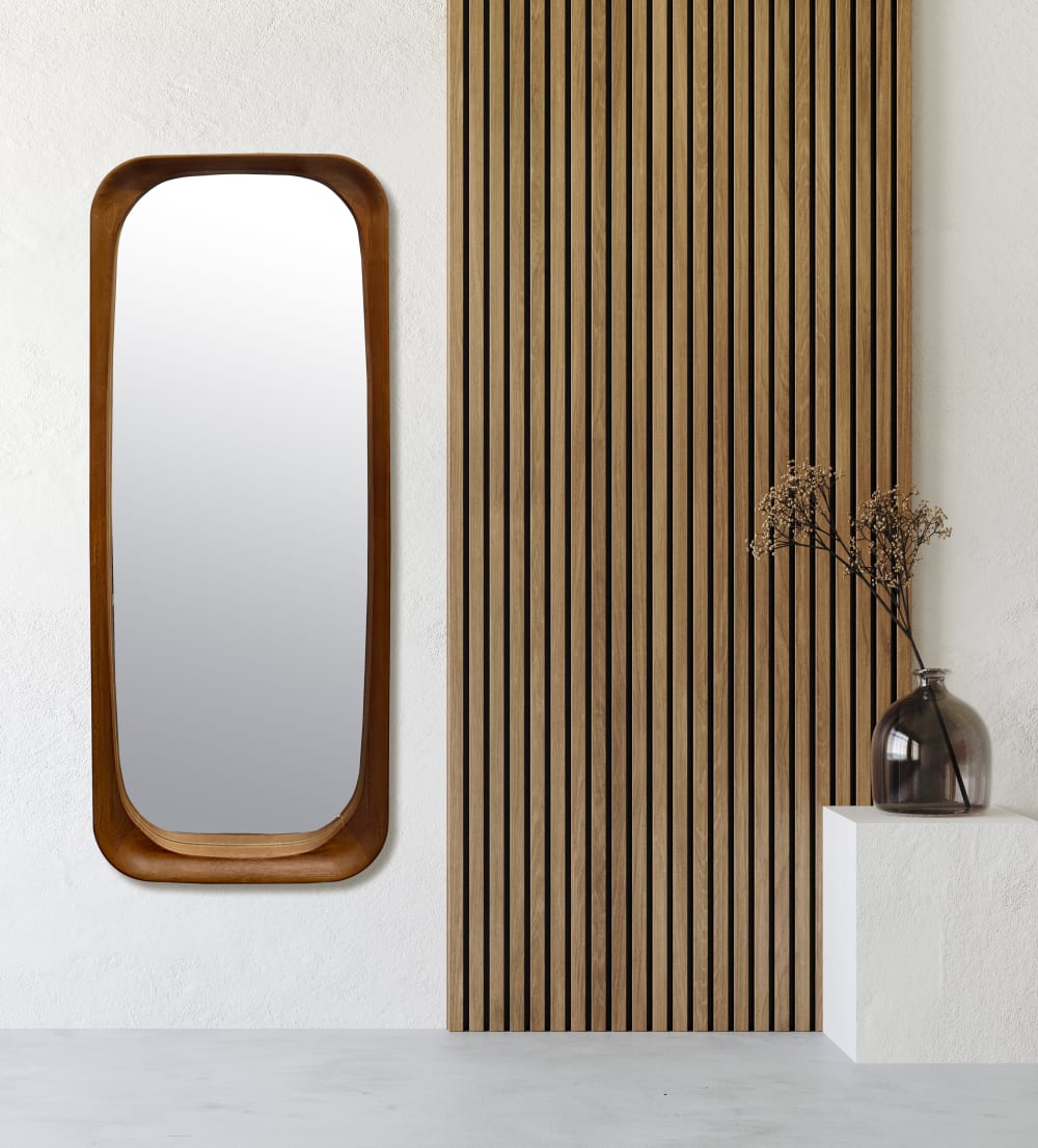 Miroir arrondi bois brun 50x122cm - Maisons du Monde