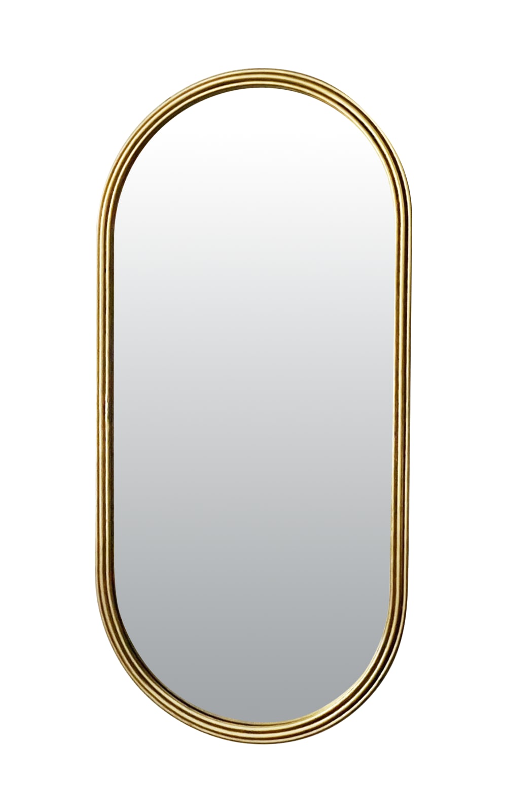 Miroir métal doré oblong épais 60x130cm