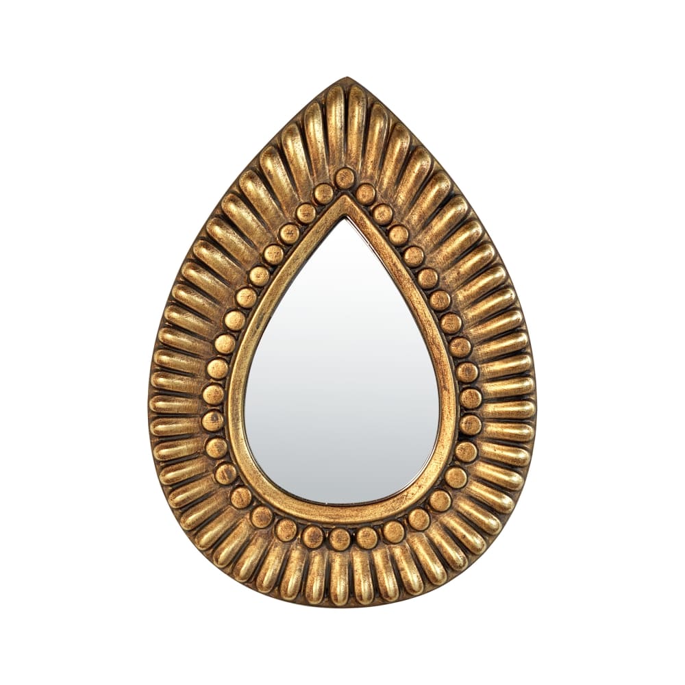 Miroir goutte motifs 19,7x27cm dore