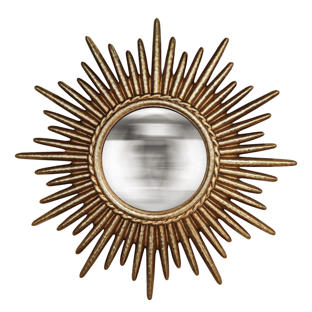 Miroir convexe doré soleil 26cm