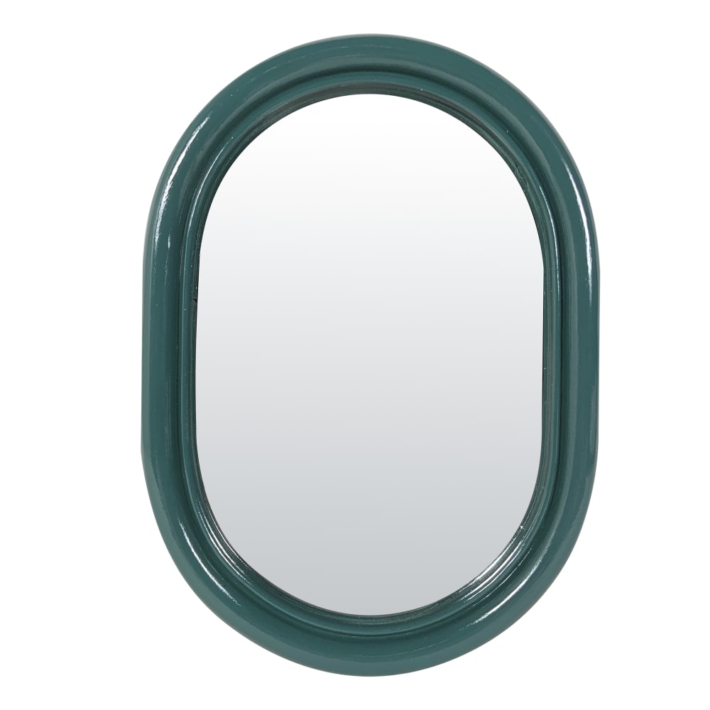 Miroir color oblong bleu canard 15,8x22cm