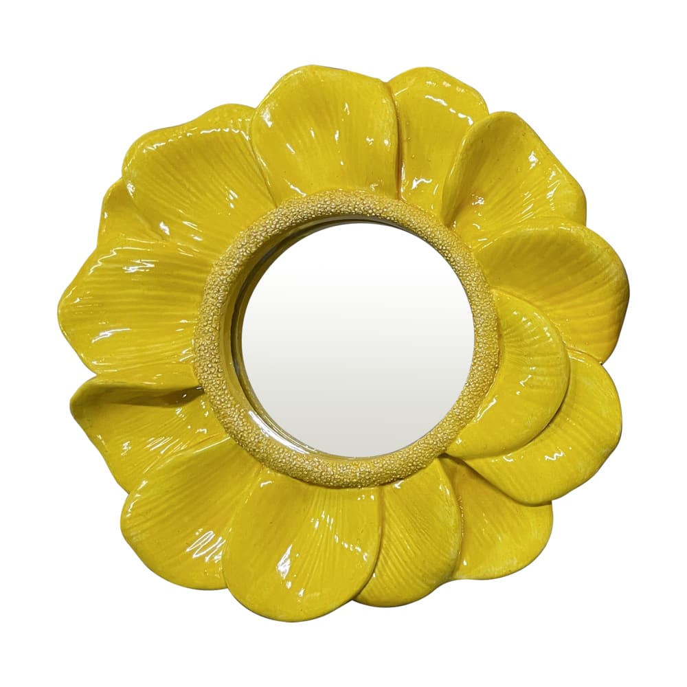 Miroir fleur jaune 16.2cm