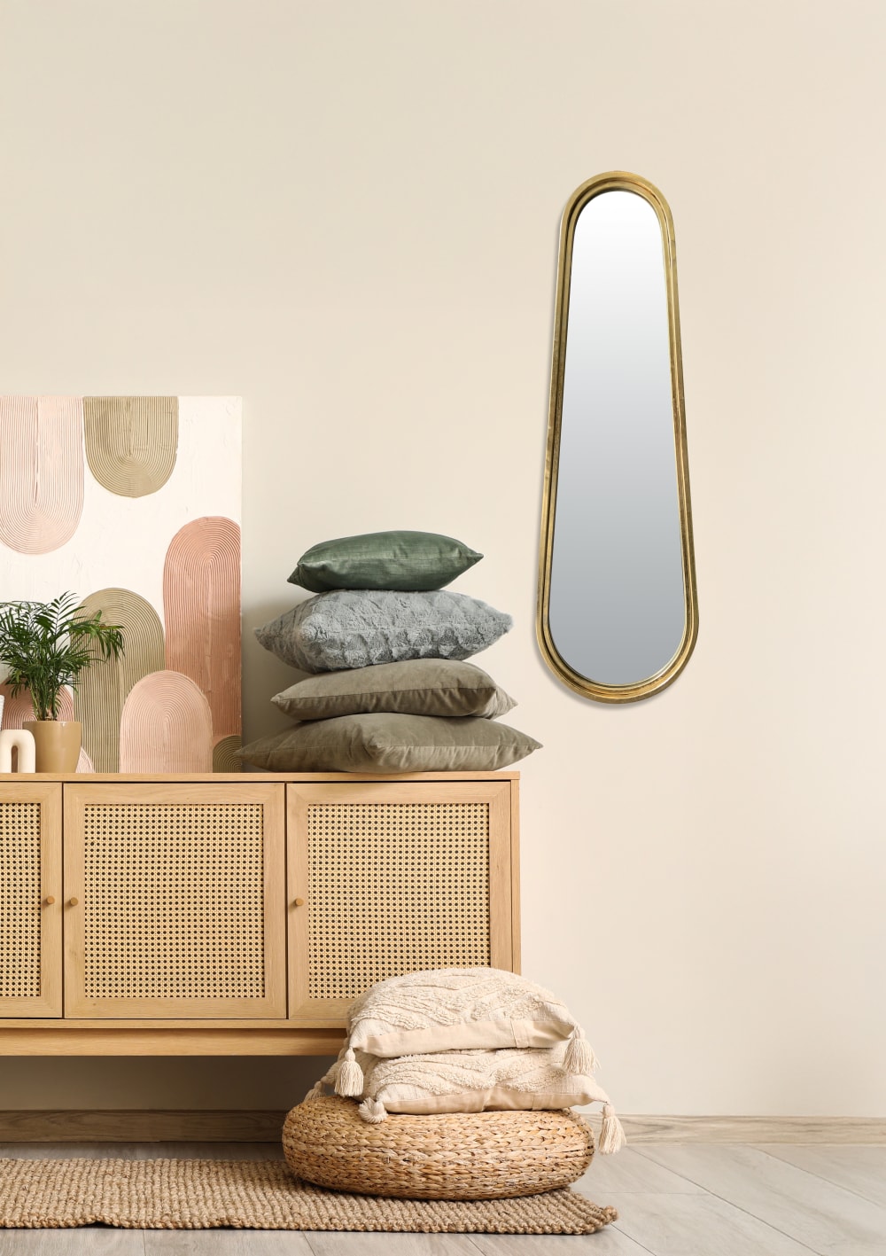Miroir métal doré long 30x100cm - Maisons du Monde