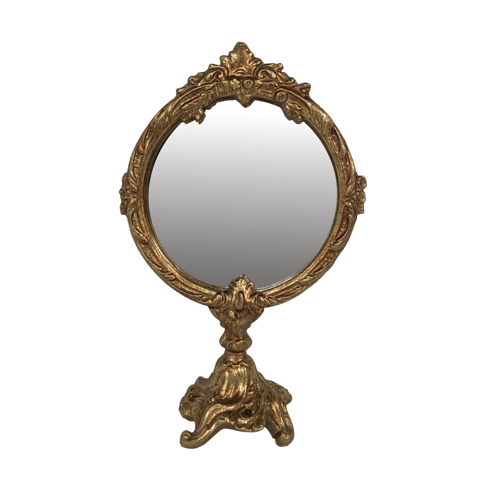 Miroir sur pied doré 12,5x6x19cm