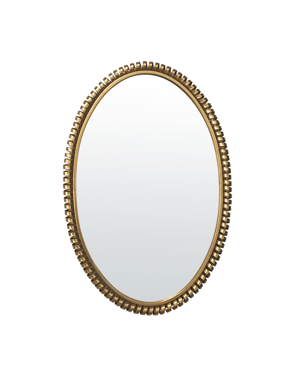 Miroir métal doré ovale 54x80cm