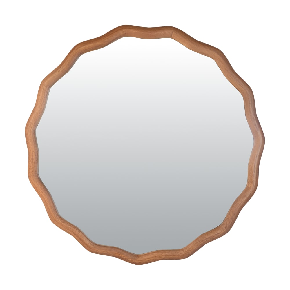 Miroir bois ondulé 60cm marron