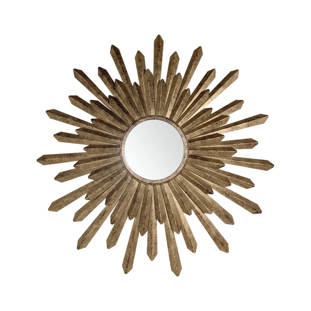 Miroir soleil métal 76cm dore