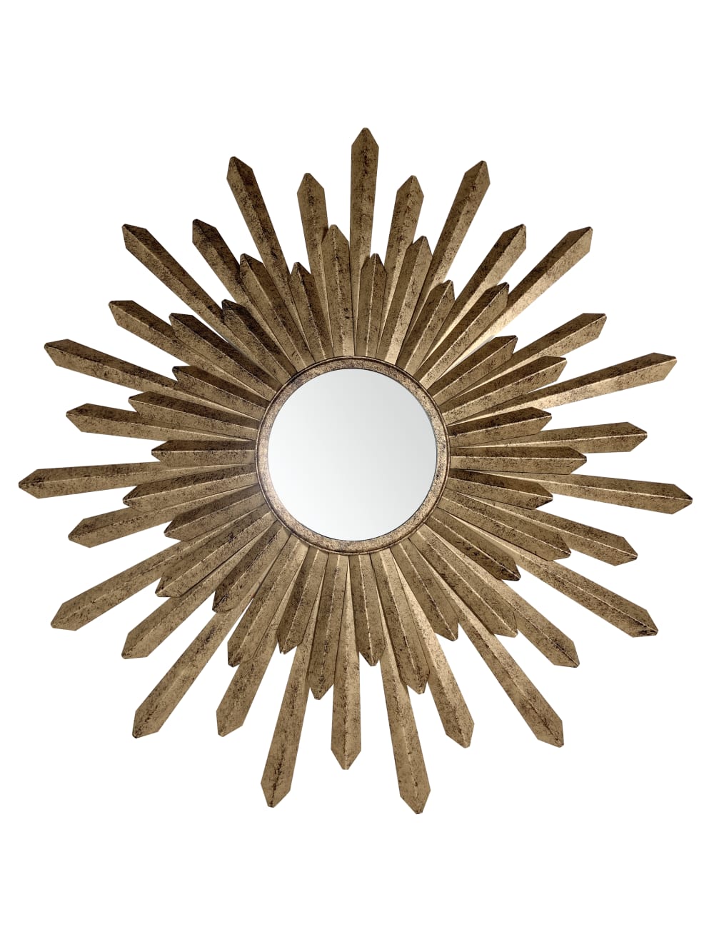 Miroir soleil métal doré 76cm