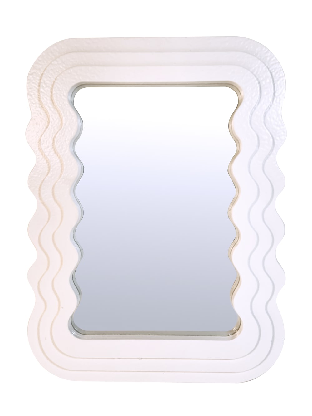 Miroir rectangulaire ondulé blanc 29,5x40cm