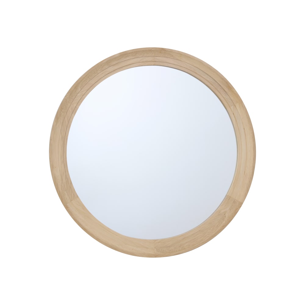 Miroir rond épais bois clair 76cm