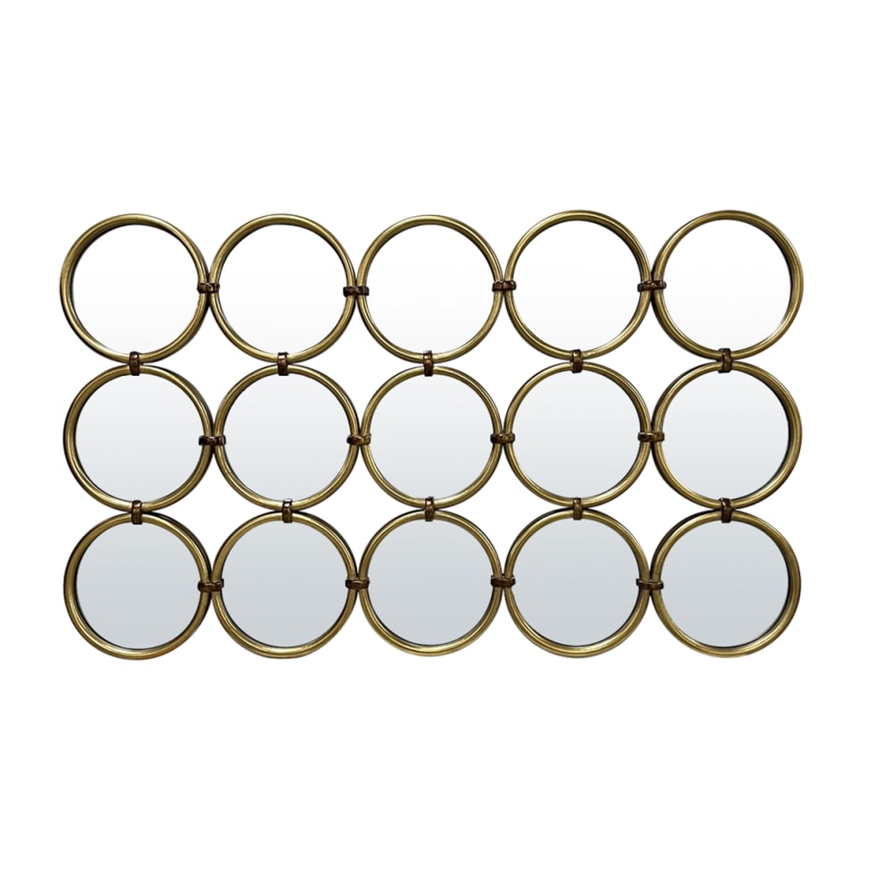 Miroir métal doré multi ronds 120x71.5cm