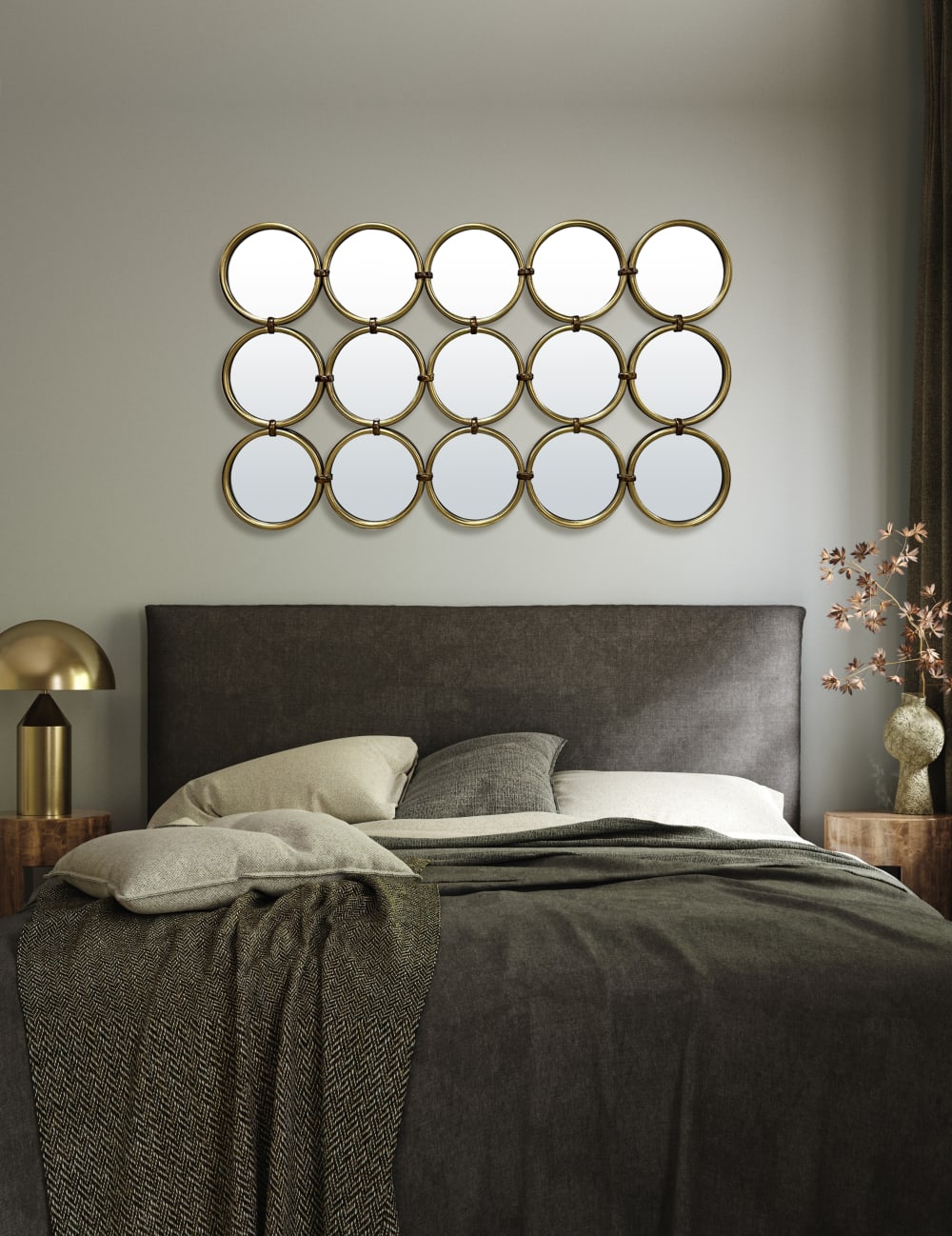 Miroir métal doré multi ronds 120x71.5cm - Maisons du Monde