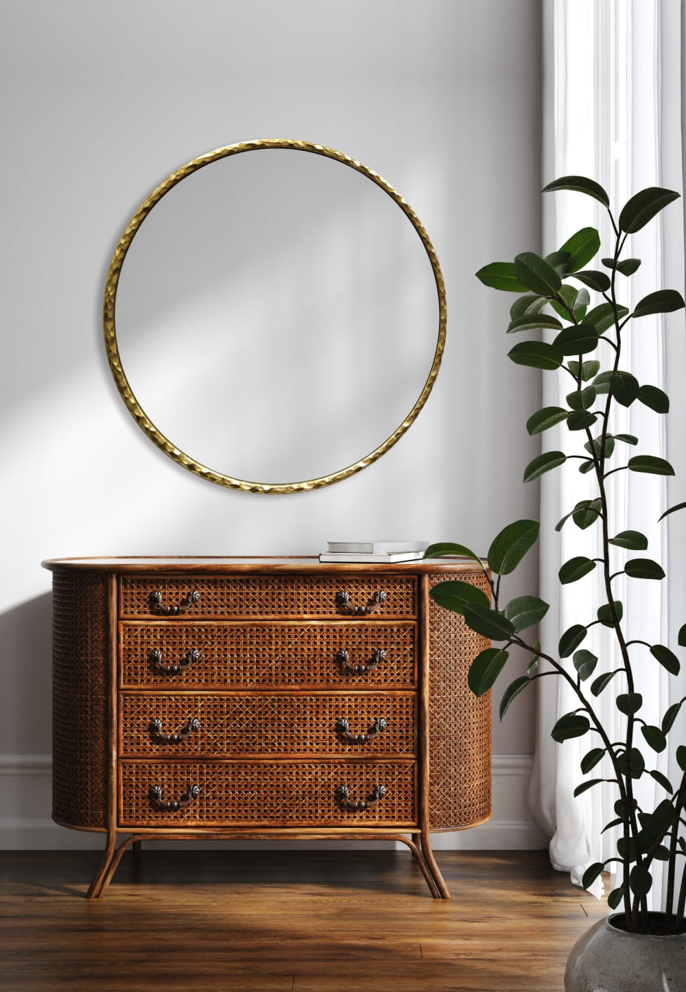 Miroir rond doré 80cm - Maisons du Monde