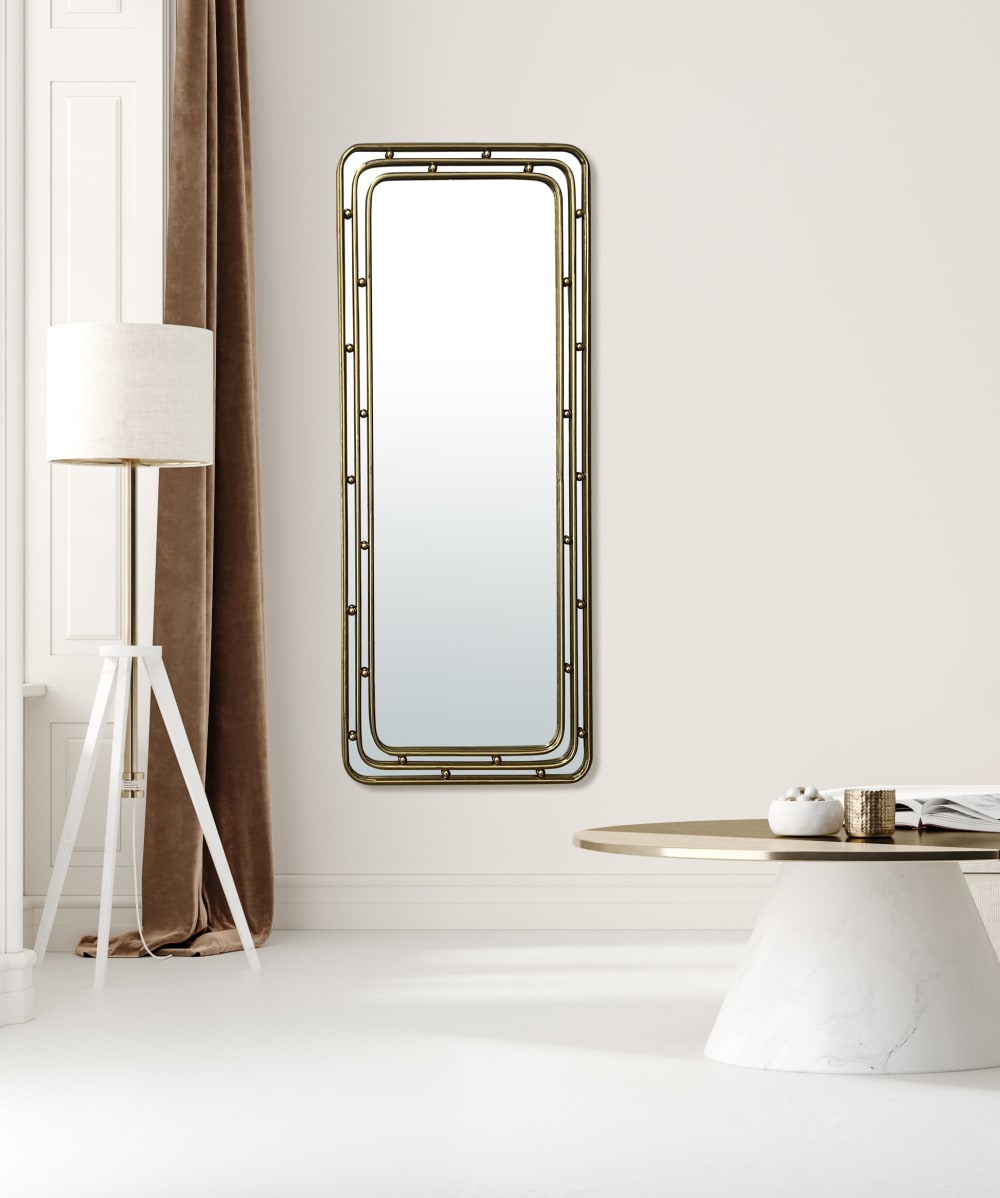Miroir métal doré arrondi 50x120cm - Maisons du Monde