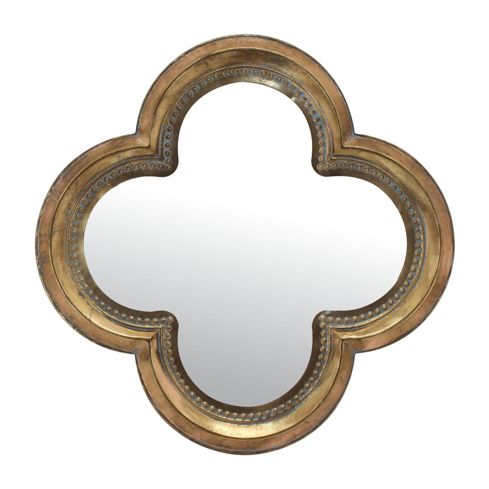 Miroir trèfle métal doré 66cm