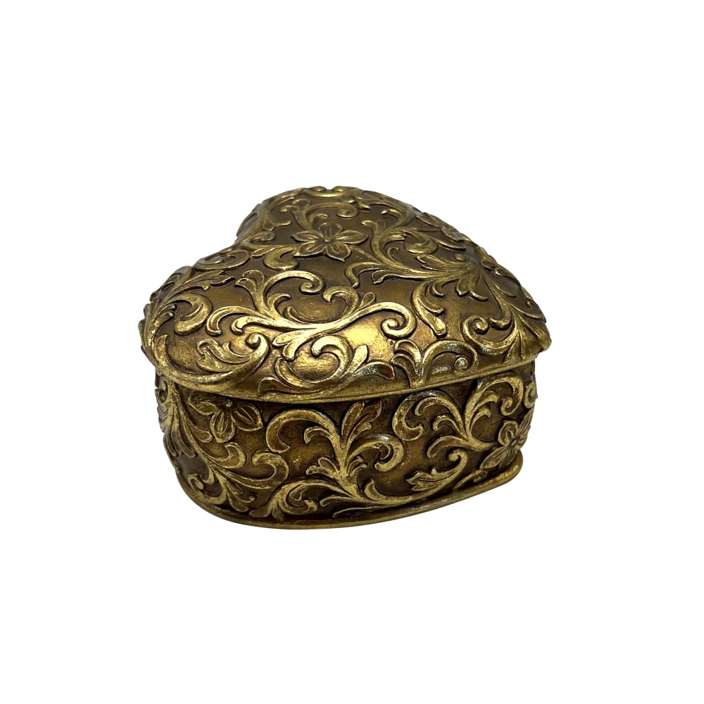 Boite coeur 11x11x6,5cm dore