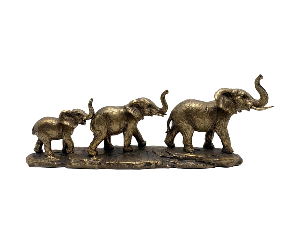 Statue éléphants doré