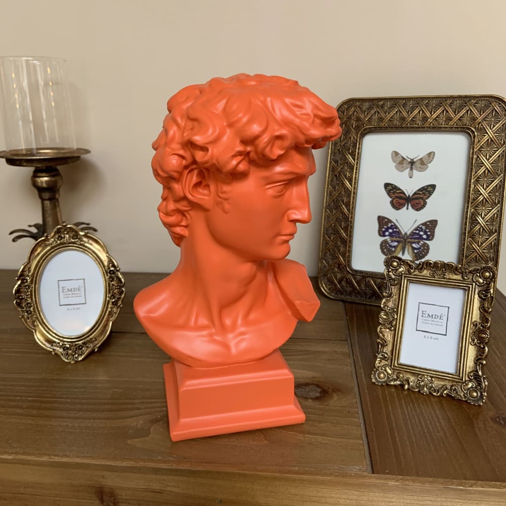 Statue buste homme orange 14.5x12.5x25cm - Maisons du Monde