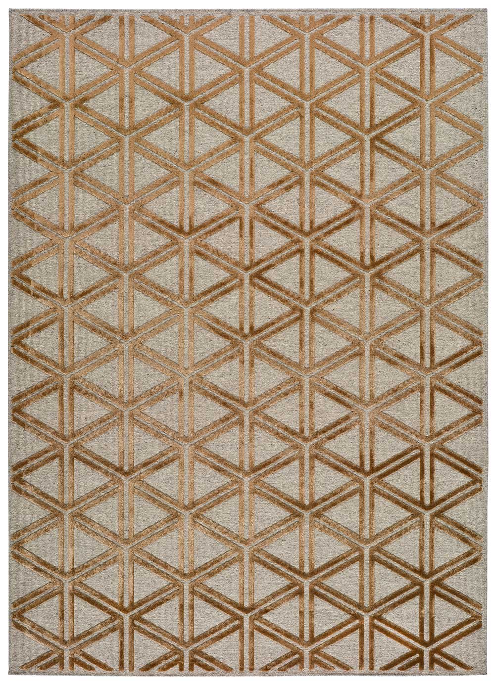 Tapis en laine géométrique cuivre 67x105 cm