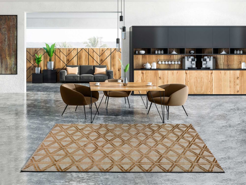 Tapis en laine géométrique cuivre 160x230 cm — vue 3