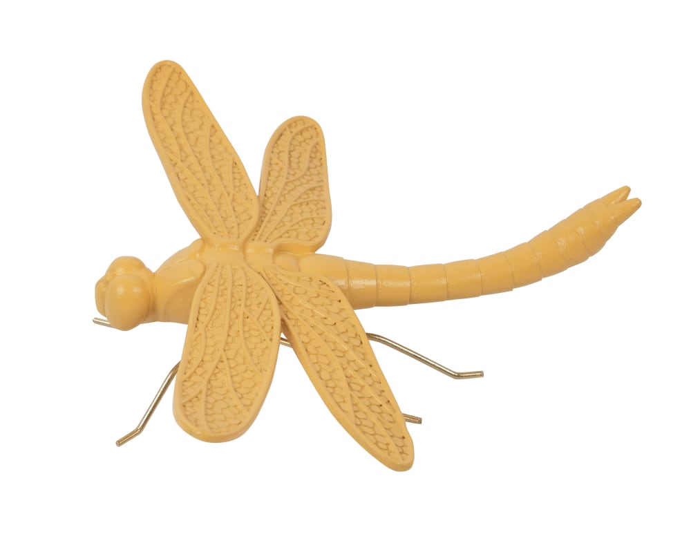 Déco murale libellule jaune 19.8x18.3x6cm